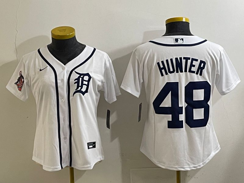 Youth 2025 Detroit Tigers 48 Hunter White Game Nike MLB Jersey style 1